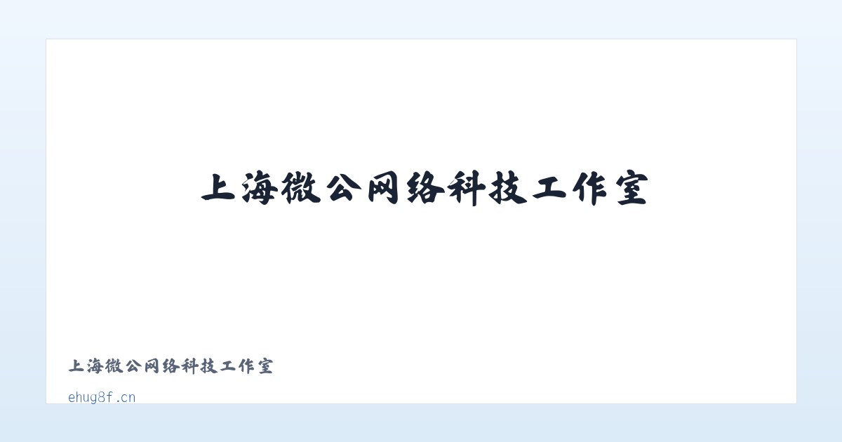 上海微公网络科技工作室 主图