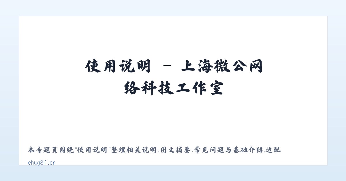 技术参数 - 上海微公网络科技工作室 主图